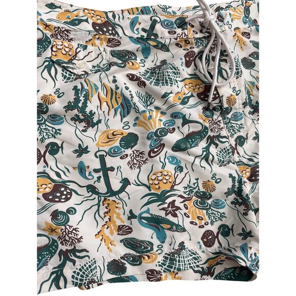 Polo Ralph Lauren‎ Coral Reef Motif 4-Inch Unlined Swim Trunk Pockets Size 42 - Picture 6 of 9